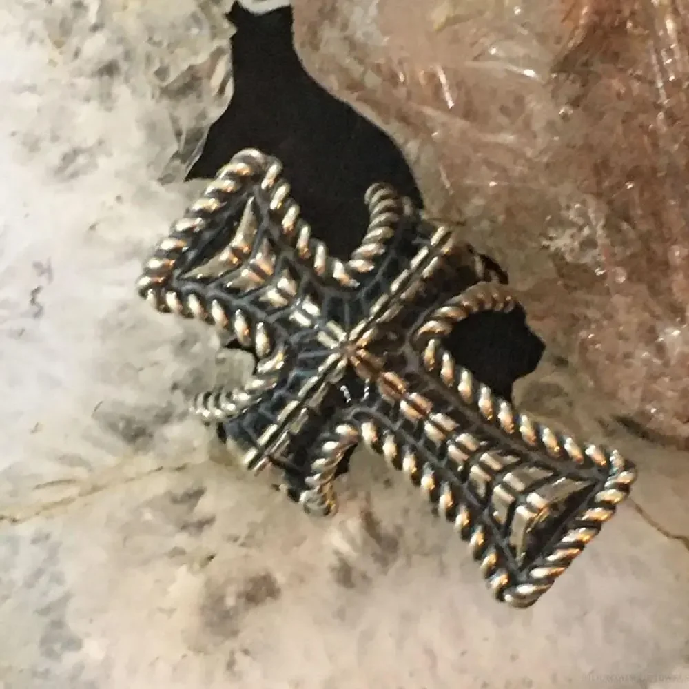 Carolyn Pollack Southwestern Style Sterling Decorated Cross Ring For Women - Picture 2 of 10